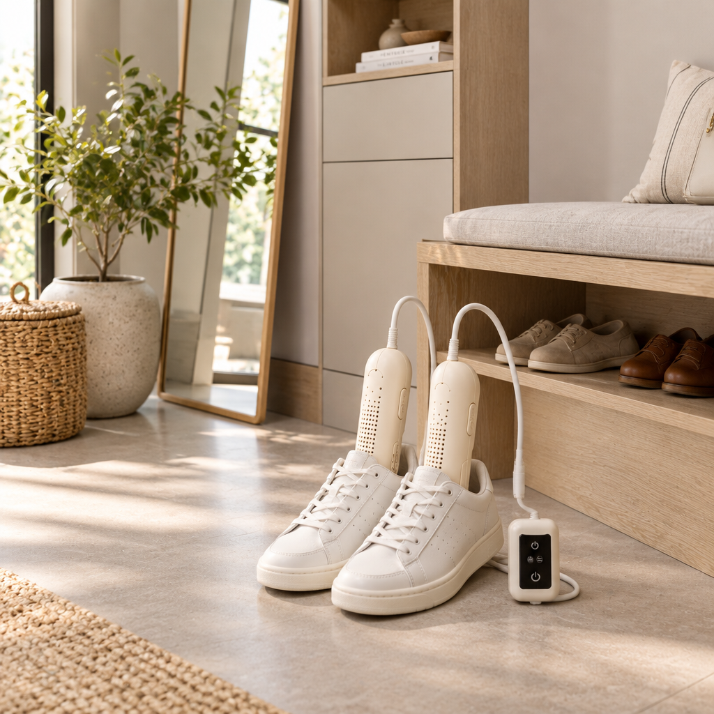 Dryvo Smart Electric Shoe Dryer with Dual Constant-Temperature Heating Pillars, Touch Control Panel & Auto Shut-Off — Fast Drying, Deep Odor Elimination & Gentle Material-Safe Care for Sneakers, Boots, Leather Shoes, Rain Boots & Every Pair You Love