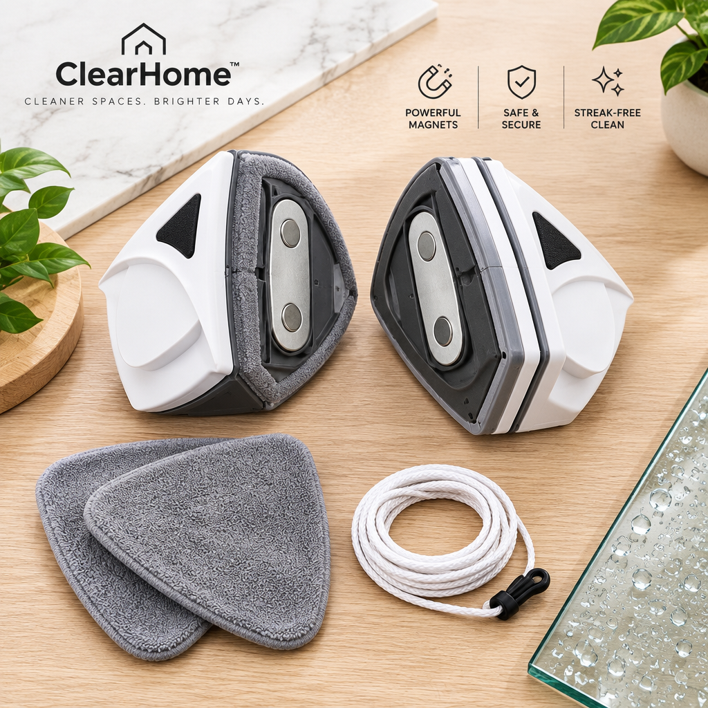 Clario Magnetic Double-Sided Window Cleaner — Streak-Free Glass on Every Floor, Every Time, Without Stepping Outside