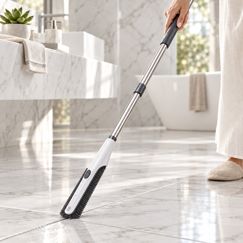 Reachex 2-in-1 Telescopic Gap Cleaning Brush — Professional Stainless Steel Extendable Handle with Detachable Hard Bristle Head for Deep Cleaning Grout, Window Tracks, Kitchen Stove Gaps & Bathroom Dead Corners