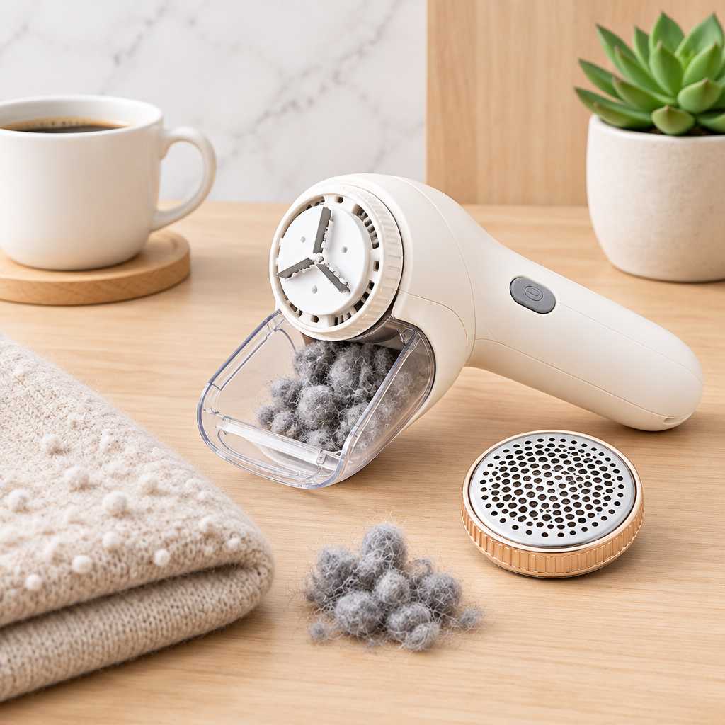 Velara Electric Fabric Shaver & Lint Remover with Wide-Coverage Mesh Head, See-Through Lint Collector & Effortless One-Button Control — Professional-Grade Pilling Removal for Cashmere, Wool, Knitwear, Upholstery, Blankets & All Fabrics You Care About