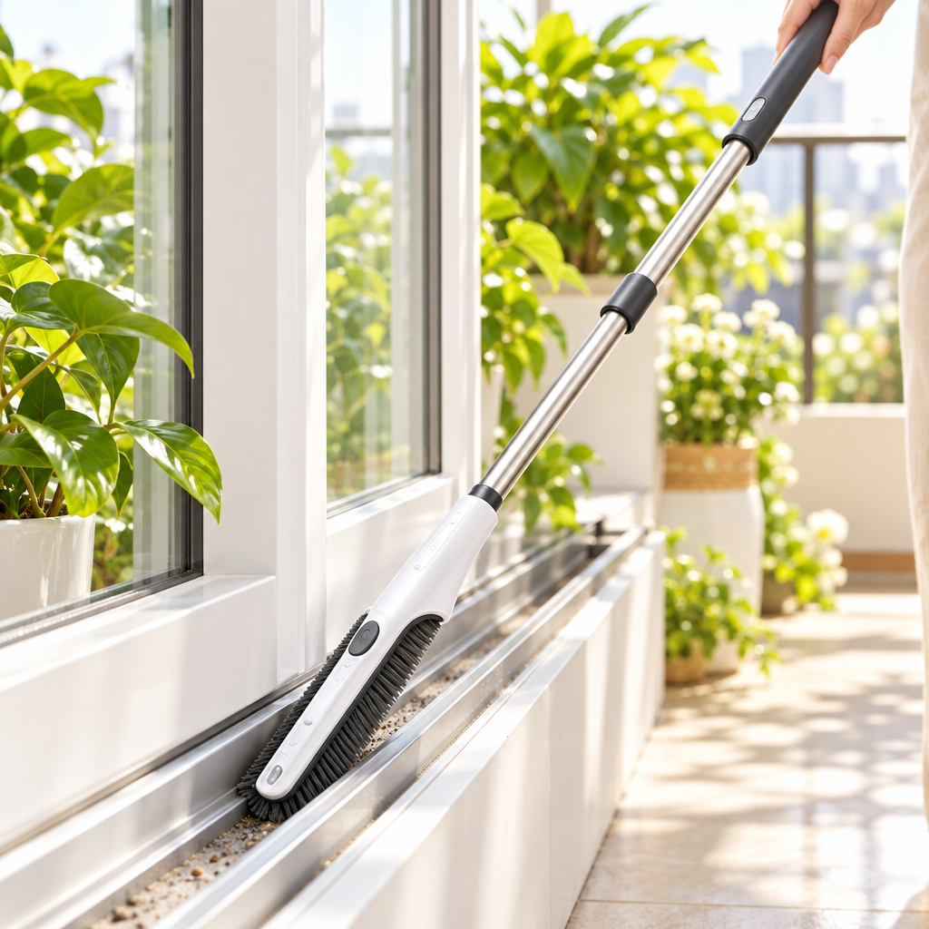 Reachex 2-in-1 Telescopic Gap Cleaning Brush — Professional Stainless Steel Extendable Handle with Detachable Hard Bristle Head for Deep Cleaning Grout, Window Tracks, Kitchen Stove Gaps & Bathroom Dead Corners