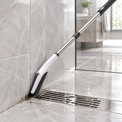 Reachex 2-in-1 Telescopic Gap Cleaning Brush — Professional Stainless Steel Extendable Handle with Detachable Hard Bristle Head for Deep Cleaning Grout, Window Tracks, Kitchen Stove Gaps & Bathroom Dead Corners