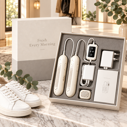 Dryvo Smart Electric Shoe Dryer with Dual Constant-Temperature Heating Pillars, Touch Control Panel & Auto Shut-Off — Fast Drying, Deep Odor Elimination & Gentle Material-Safe Care for Sneakers, Boots, Leather Shoes, Rain Boots & Every Pair You Love
